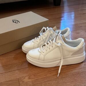 UGG White Leather Casual Sneakers